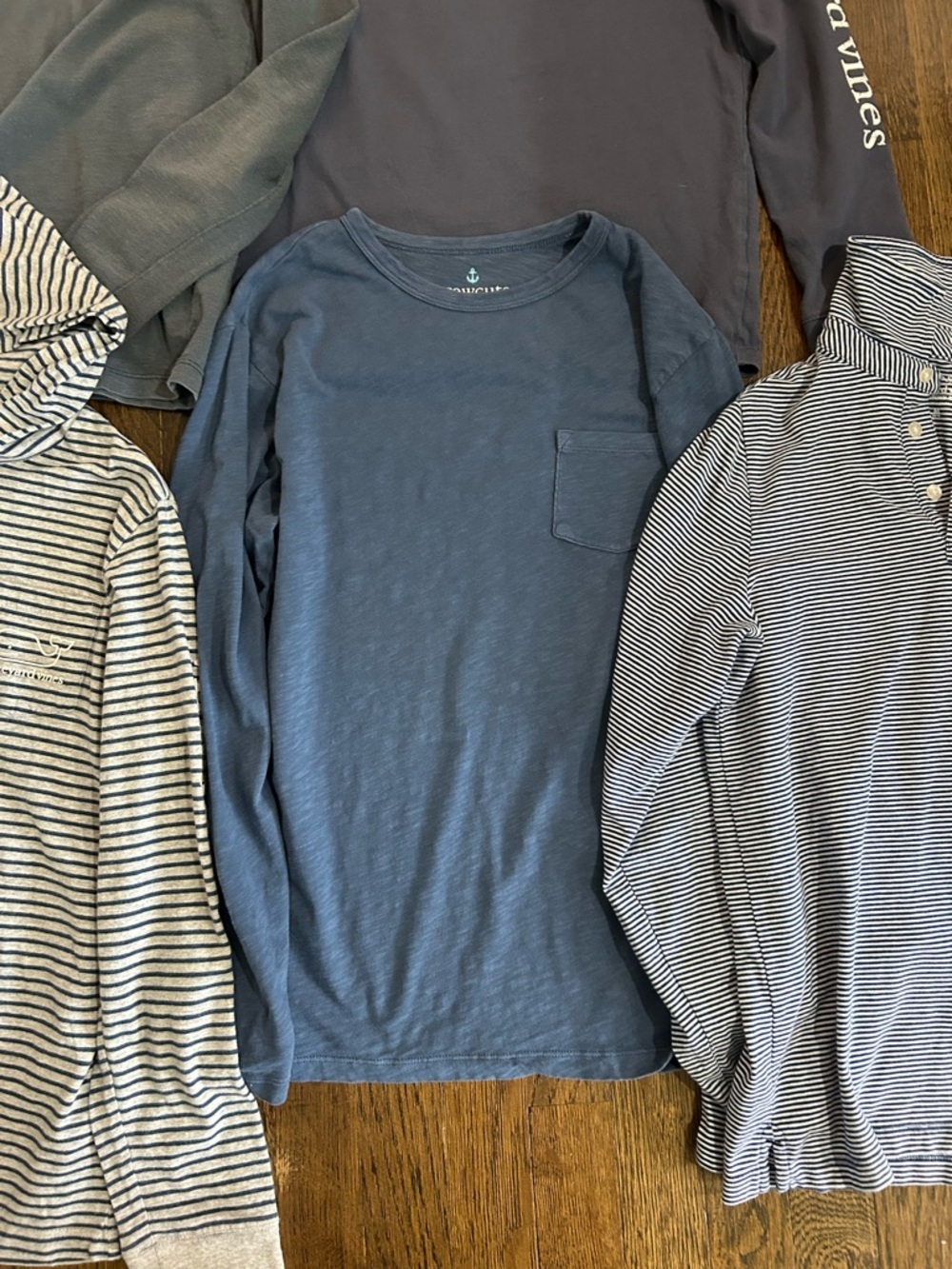 Vineyard Vines Kids Long-Sleeve Tops in Navy, Blue, Gray & Stripe - Picture 5 of 9